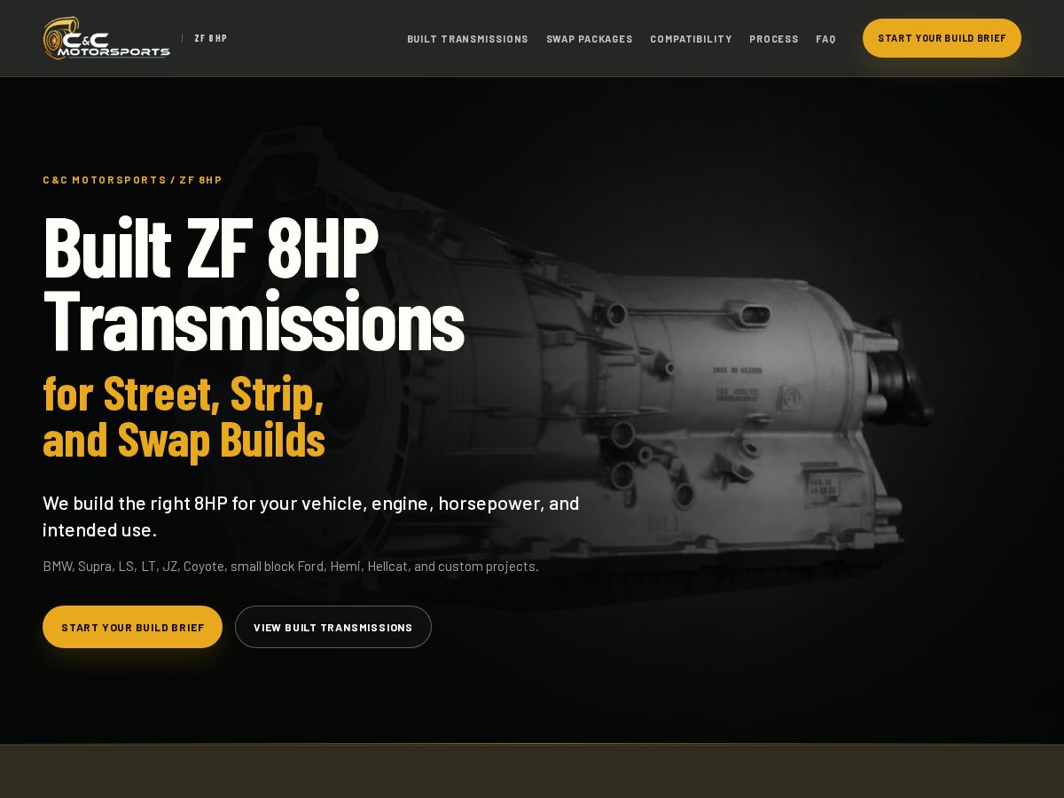 Landing-page snapshot of built8hp.com