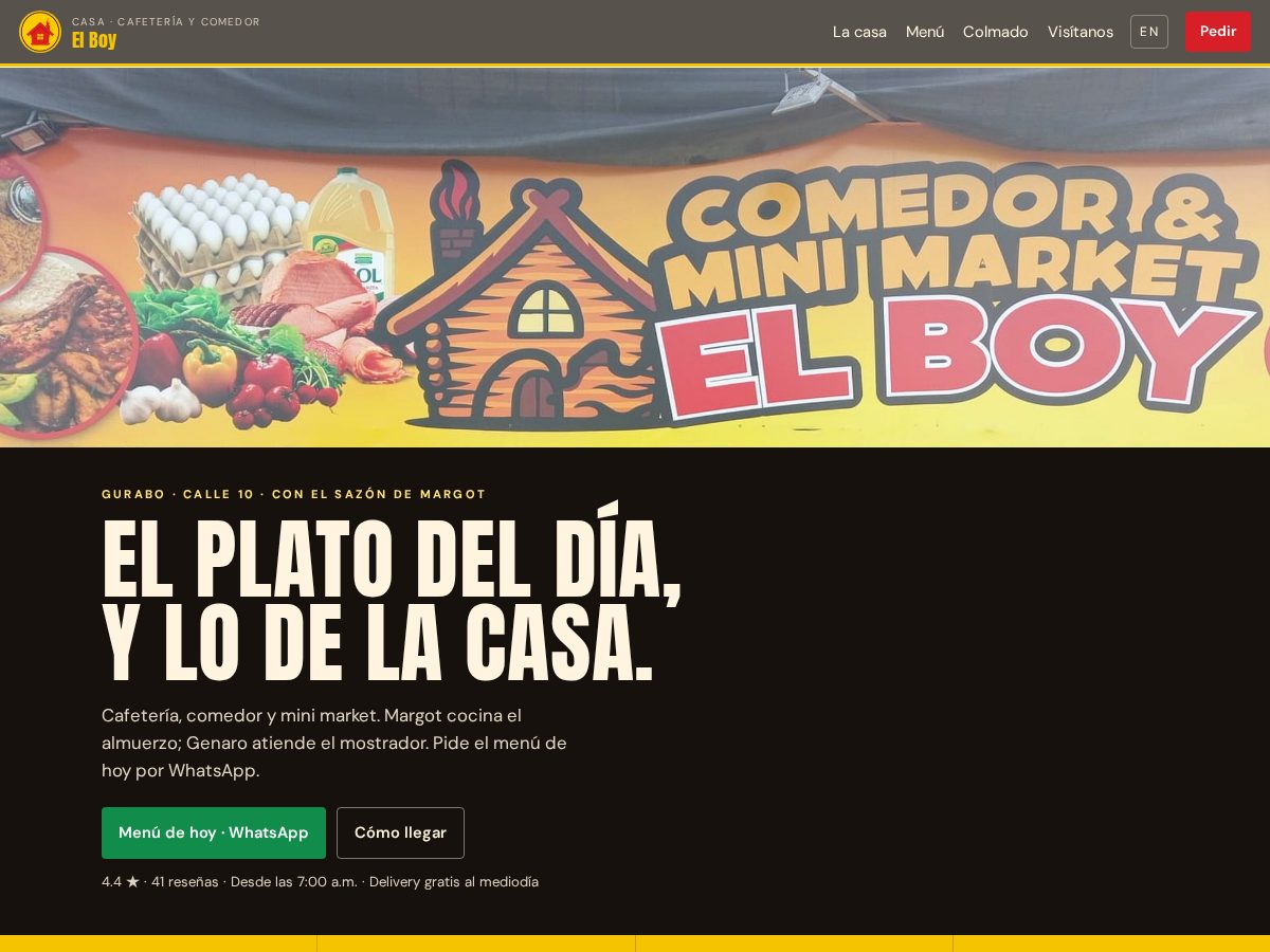 Landing-page snapshot of casaelboy.com