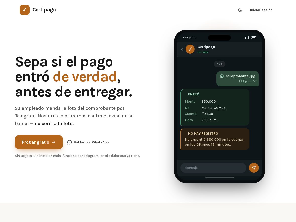Landing-page snapshot of certipago.com