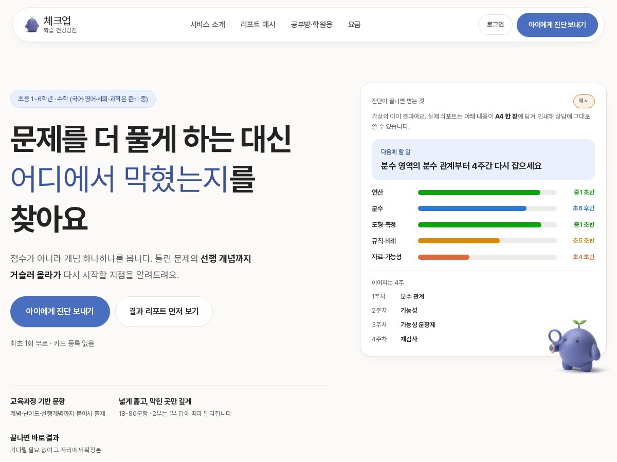 Landing-page snapshot of checkupstudy.com