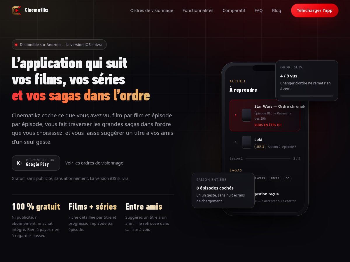 Landing-page snapshot of cinematikz.com