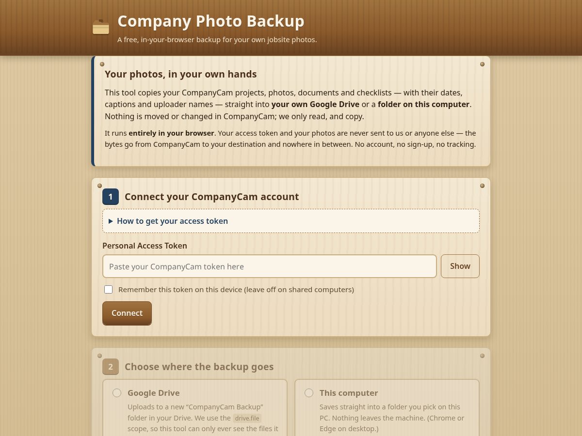 Landing-page snapshot of companyphotobackup.xyz