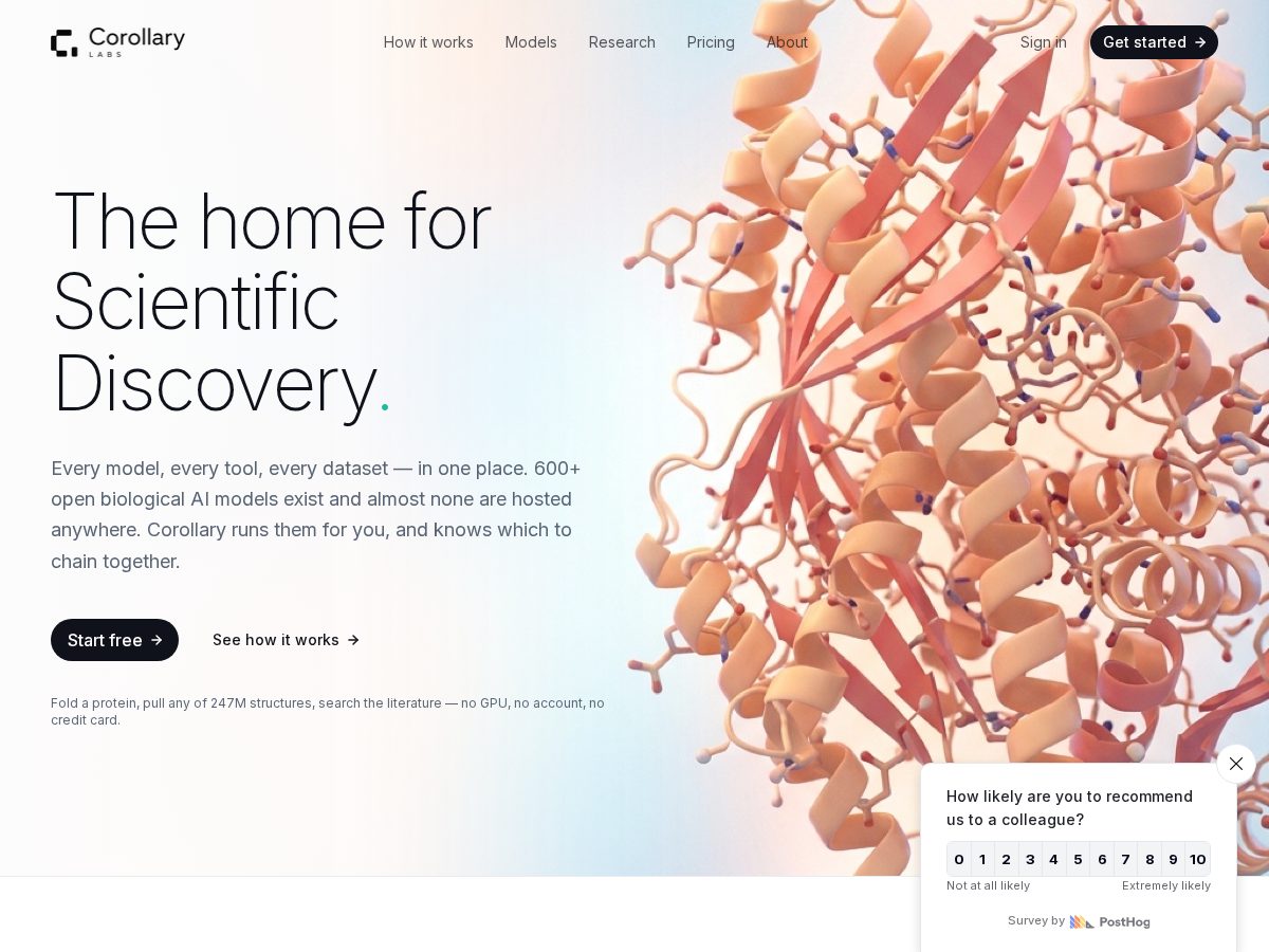 Landing-page snapshot of corollary-labs.com