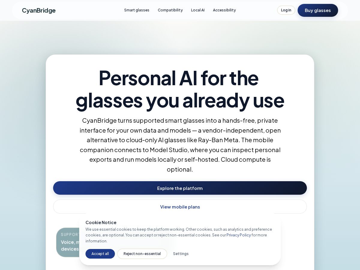 Landing-page snapshot of cyanbridgelabs.com