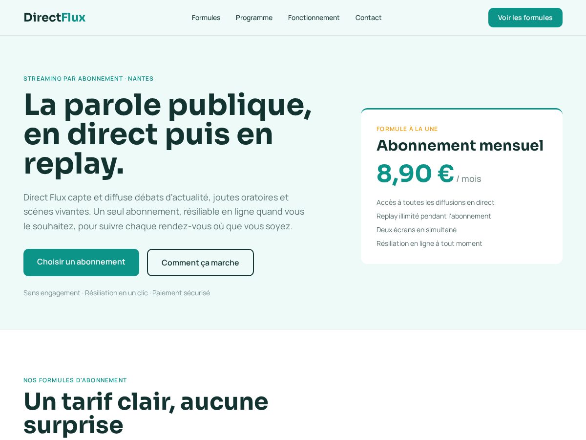 Landing-page snapshot of directflux.pro
