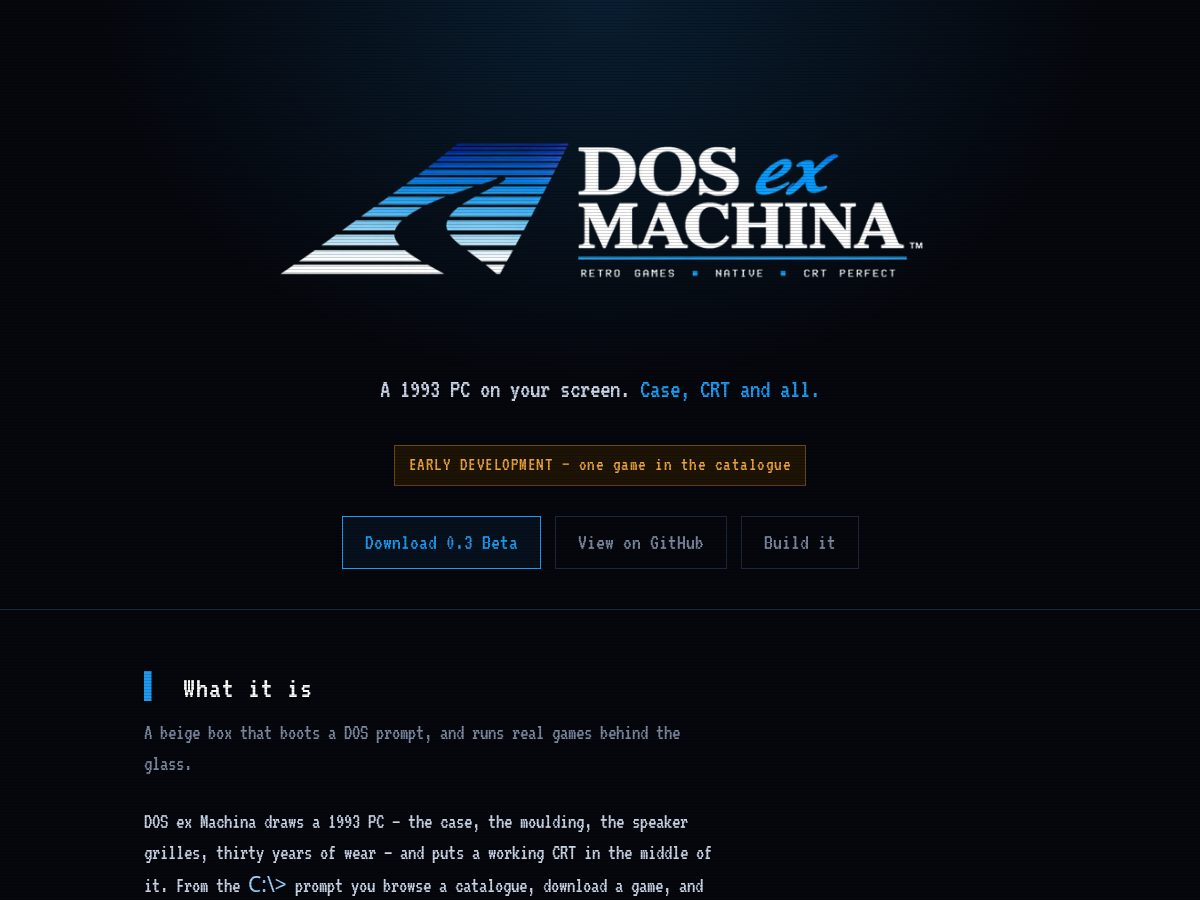 Landing-page snapshot of dosexmachina.com