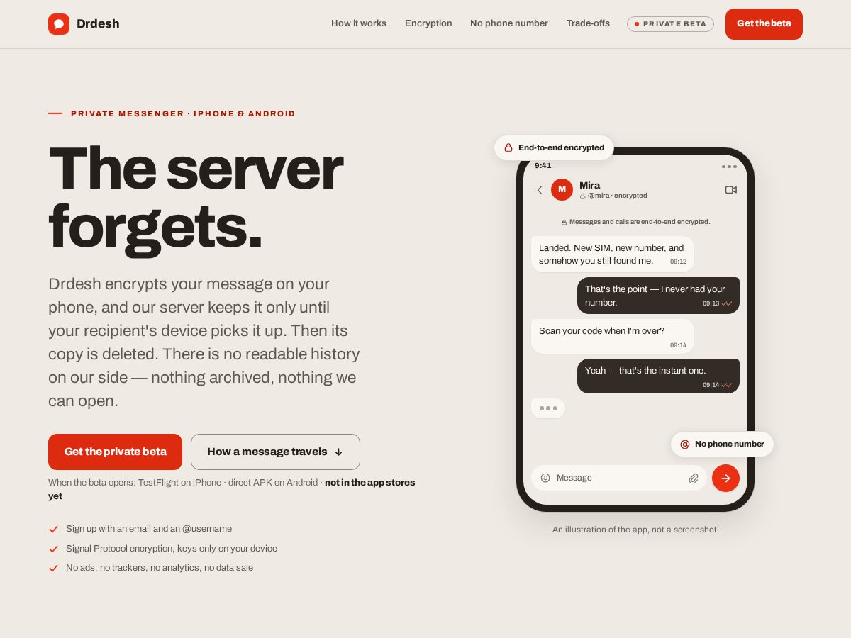 Landing-page snapshot of drdesh.app