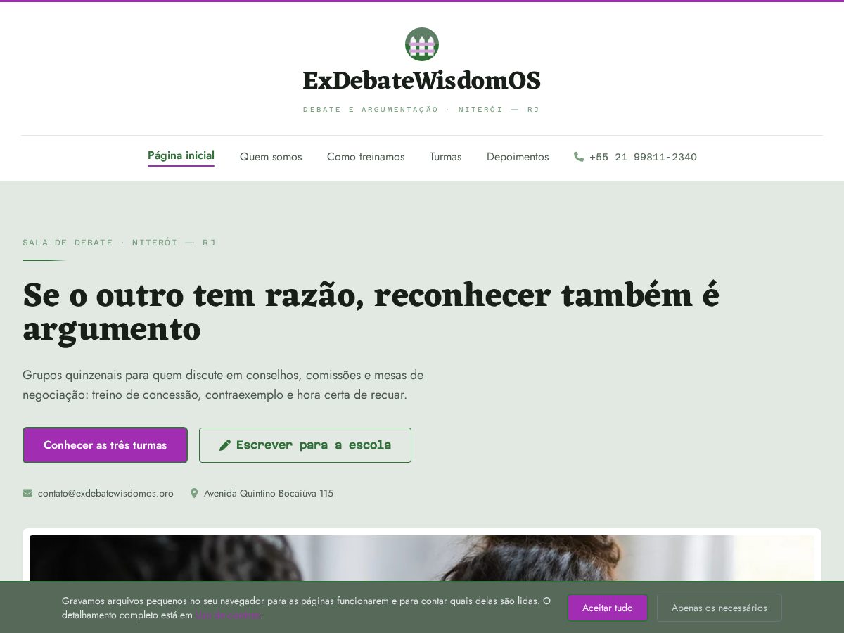 Landing-page snapshot of exdebatewisdomos.pro