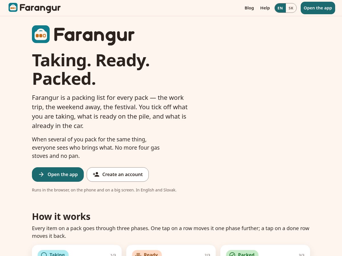Landing-page snapshot of farangur.com