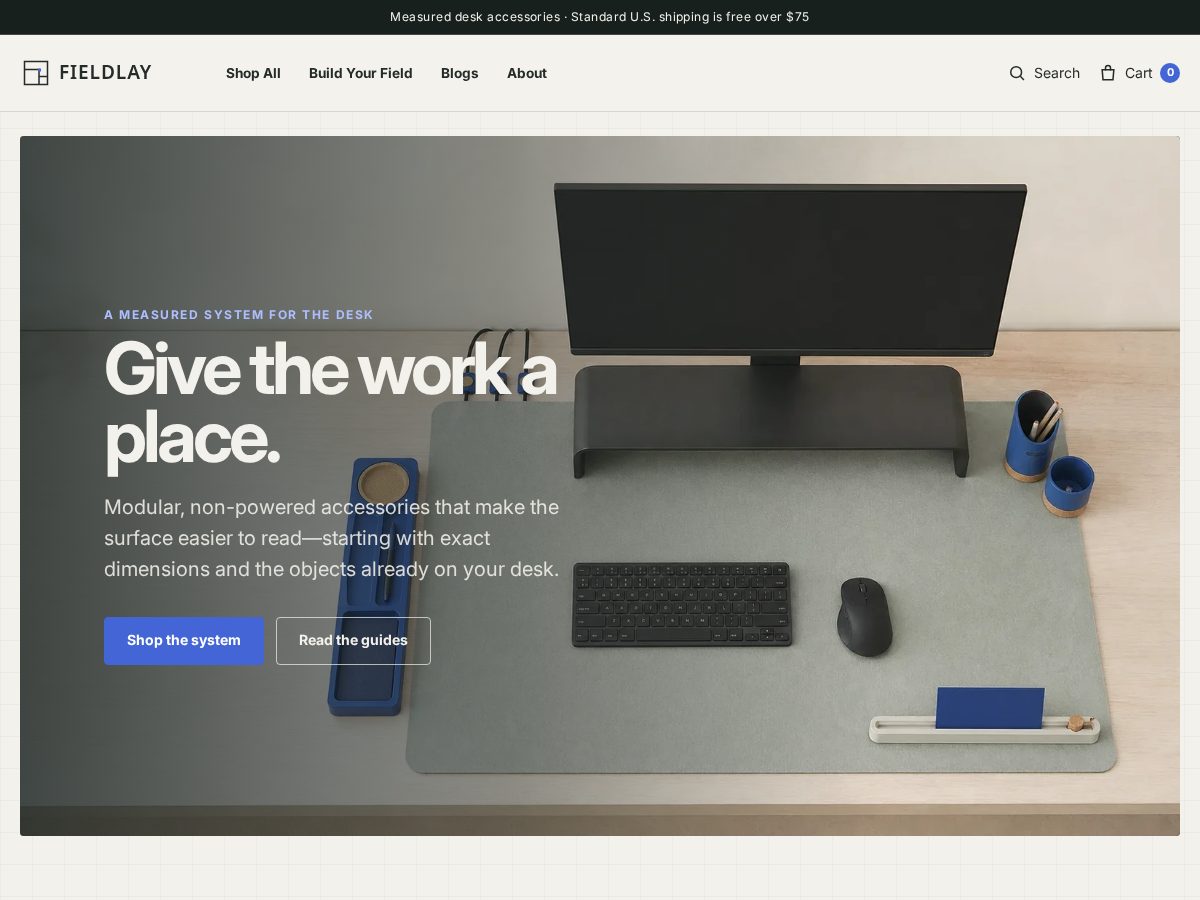 Landing-page snapshot of fieldlay.com