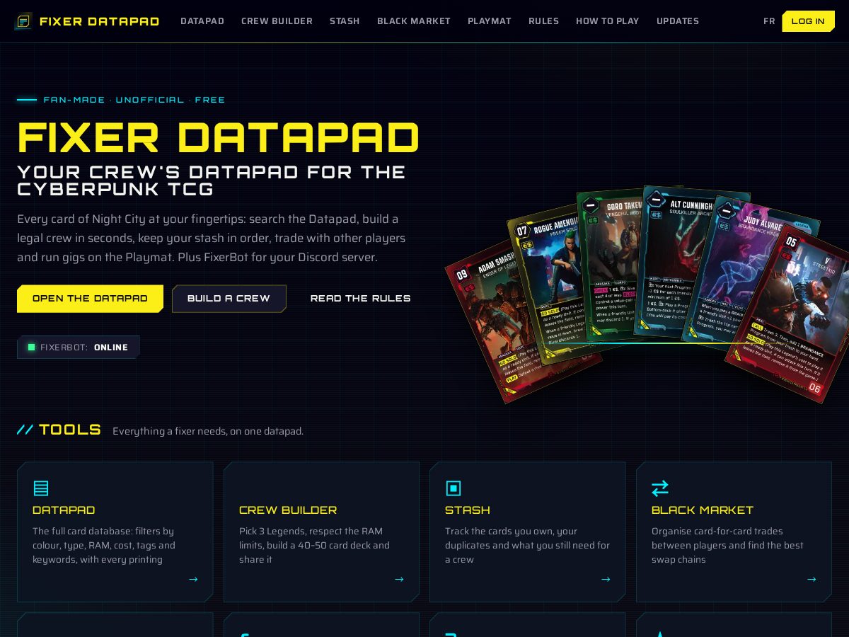 Landing-page snapshot of fixer-datapad.com