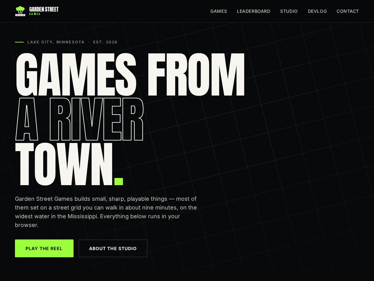Landing-page snapshot of gardenstreetgames.com