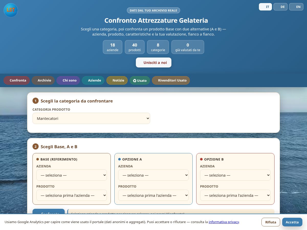 Landing-page snapshot of gelateriaattrezzature.com