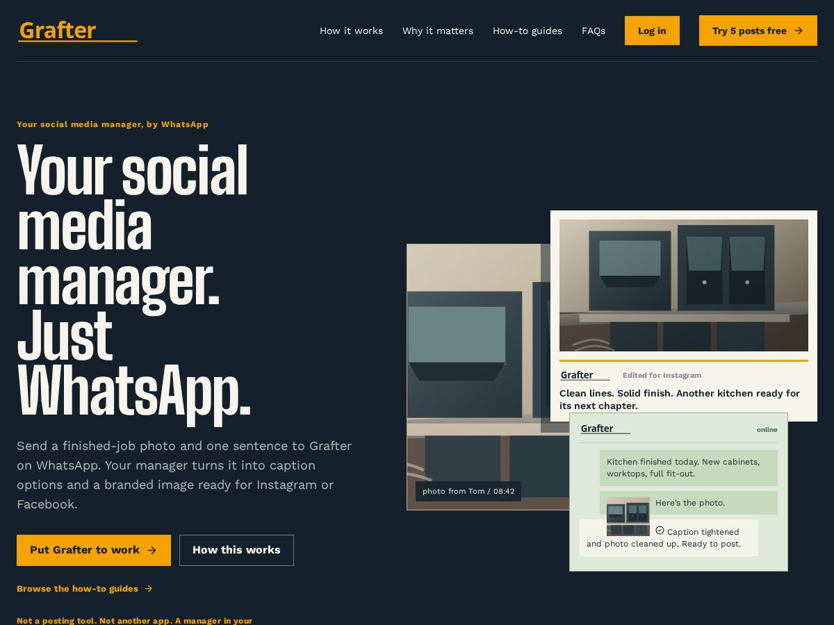 Landing-page snapshot of getgrafter.com