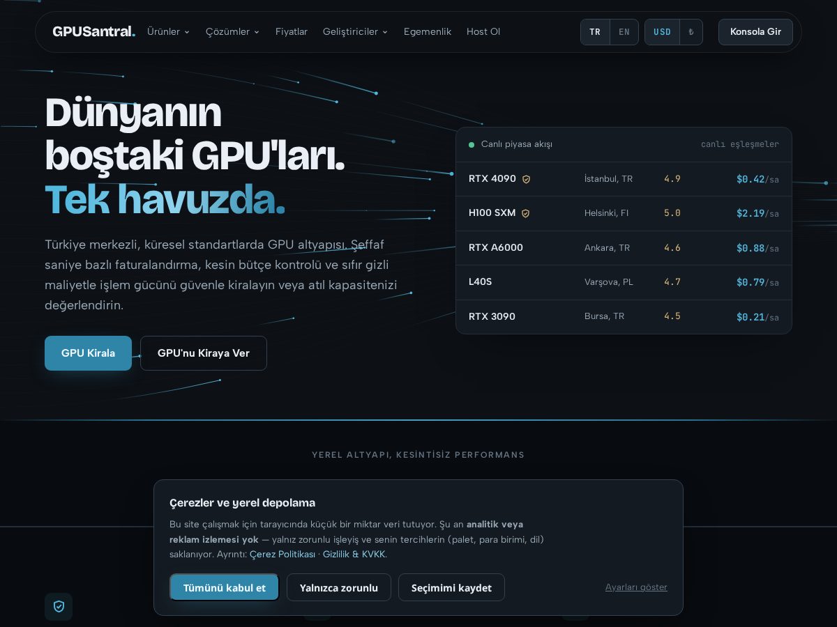 Landing-page snapshot of gpusantral.com