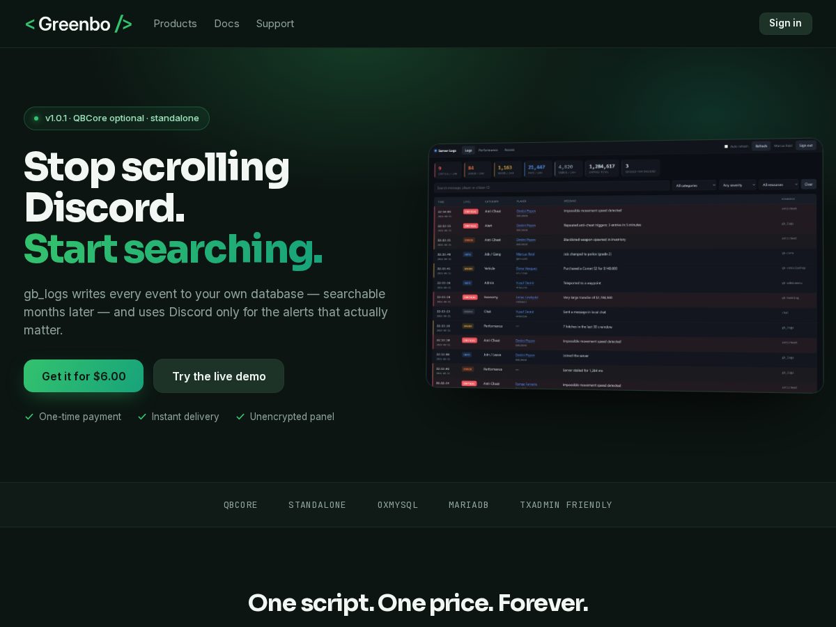 Landing-page snapshot of greenbostudios.com