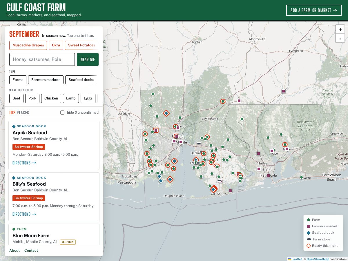 Landing-page snapshot of gulfcoastfarm.com