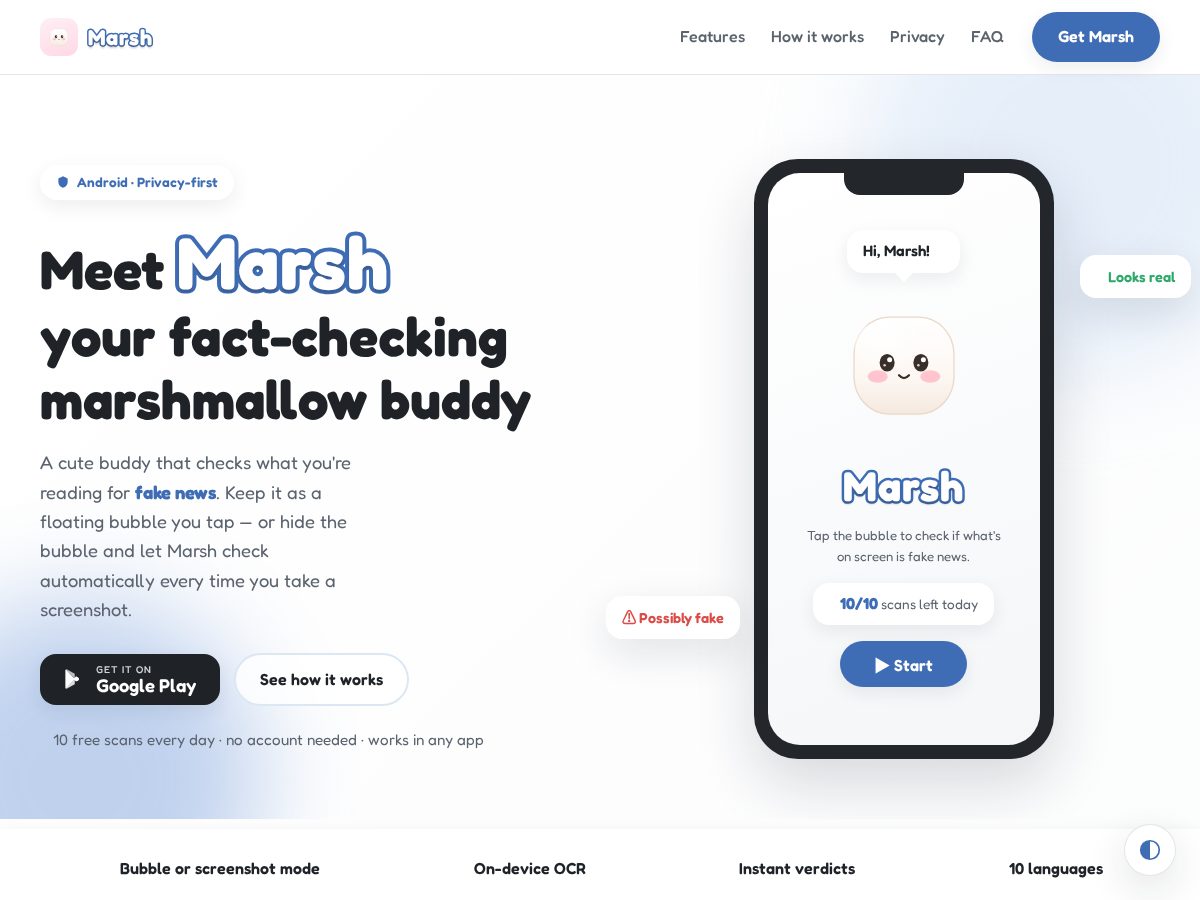 Landing-page snapshot of hellomarsh.app