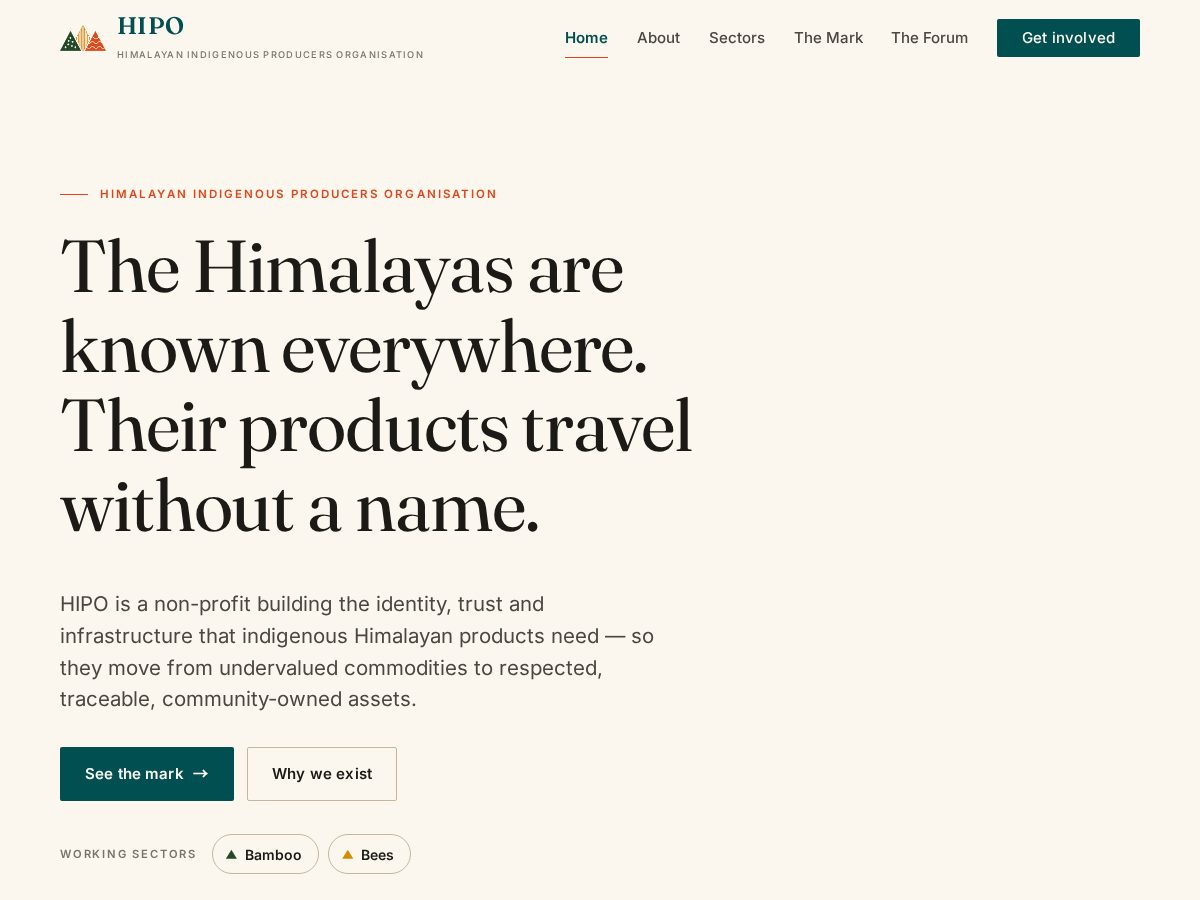Landing-page snapshot of hipohimalaya.com