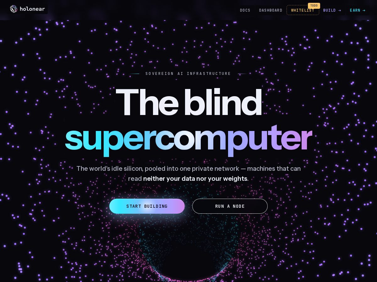 Landing-page snapshot of holonear.app