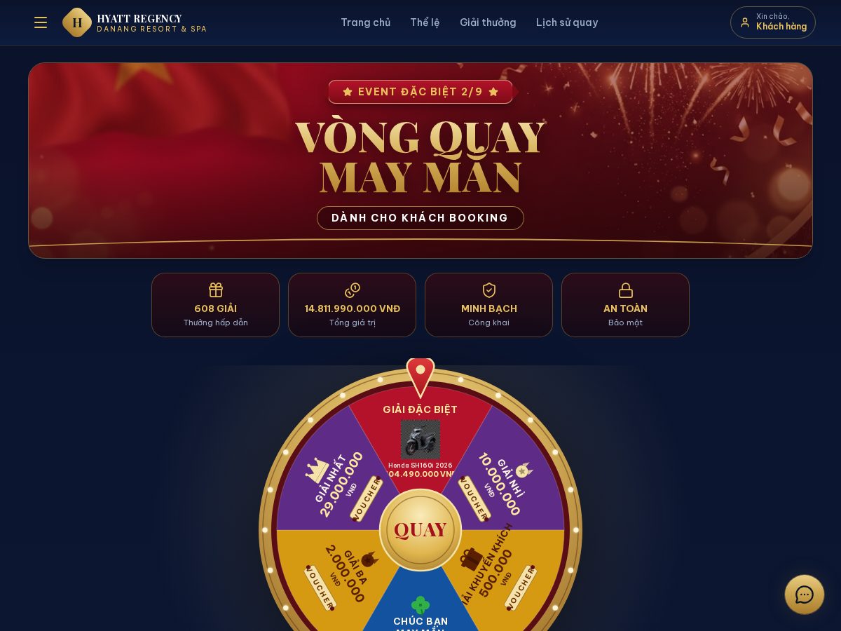 Landing-page snapshot of hyattregencydanang.gift