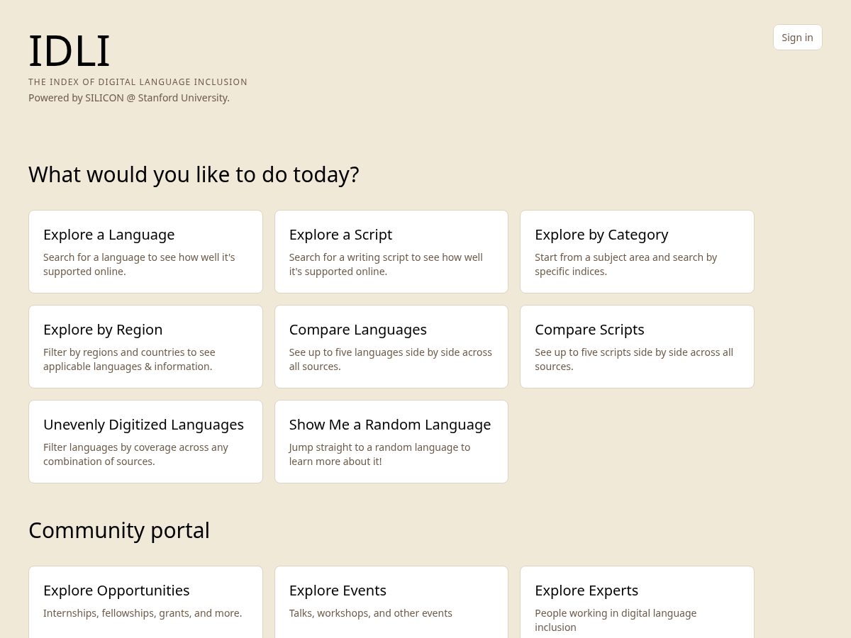 Landing-page snapshot of idli.fyi