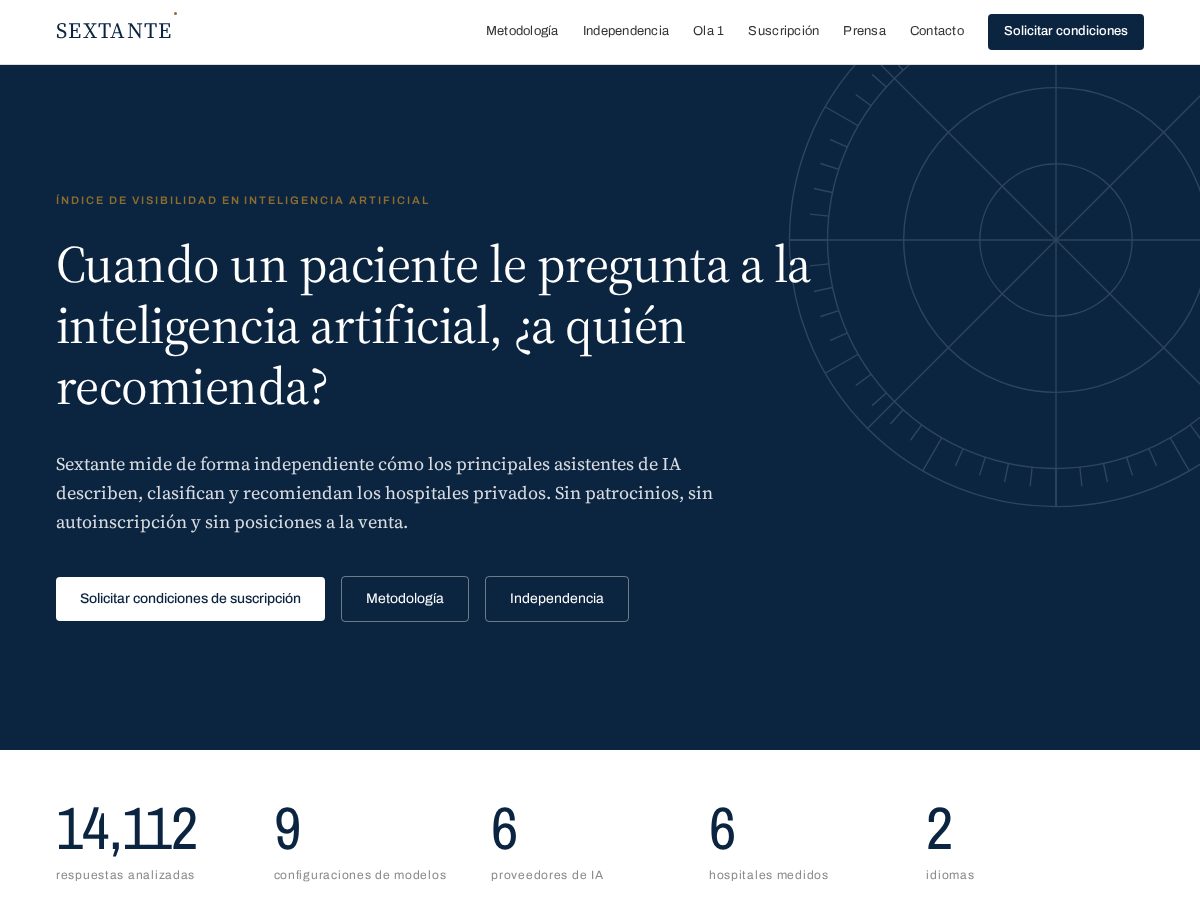 Landing-page snapshot of indicesextante.com