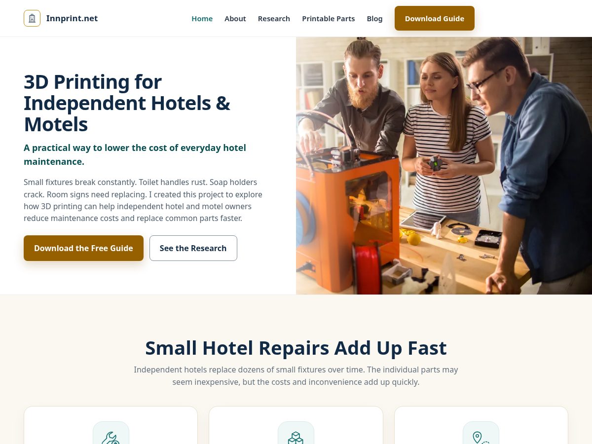 Landing-page snapshot of innprint.net