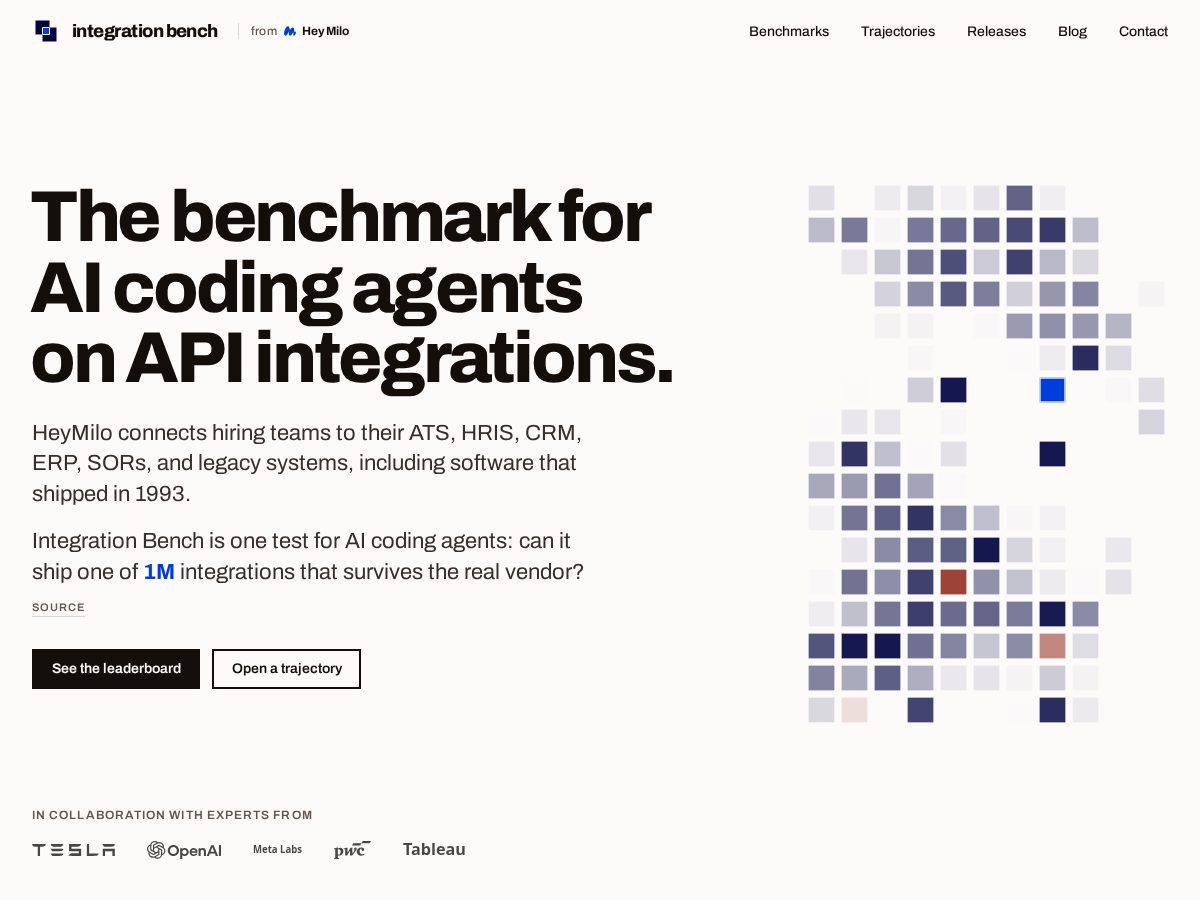 Landing-page snapshot of integrationbench.com