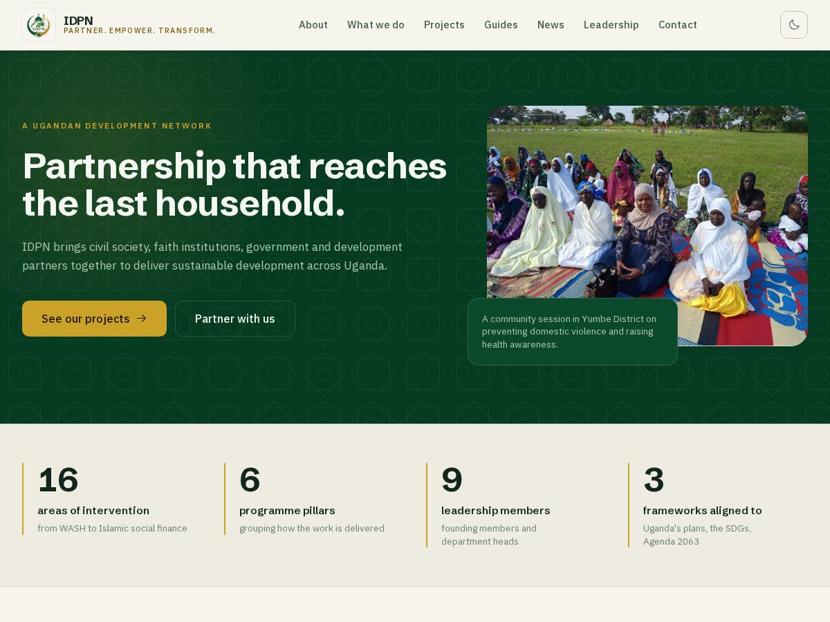 Landing-page snapshot of islamicdevelopmentpartnershipnetwork.com