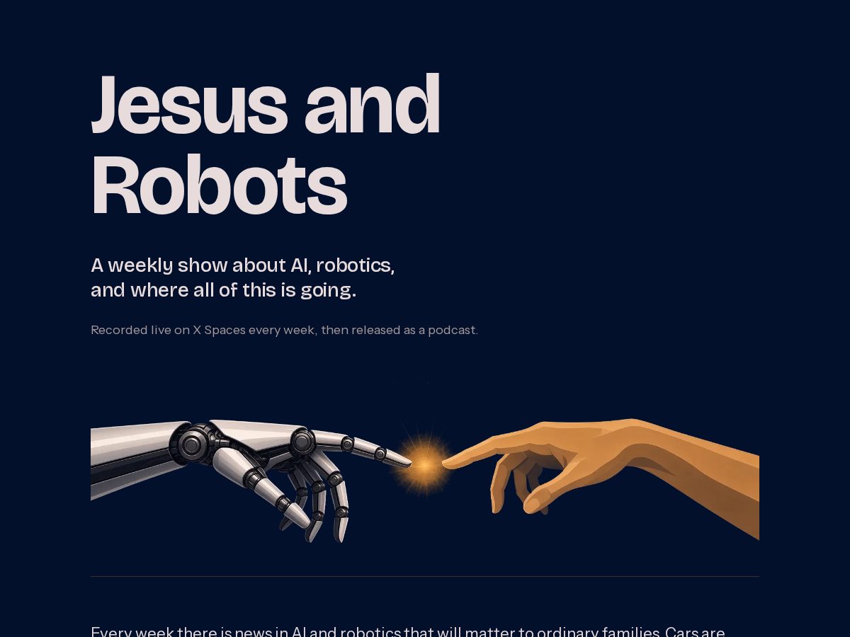 Landing-page snapshot of jesusandrobots.com