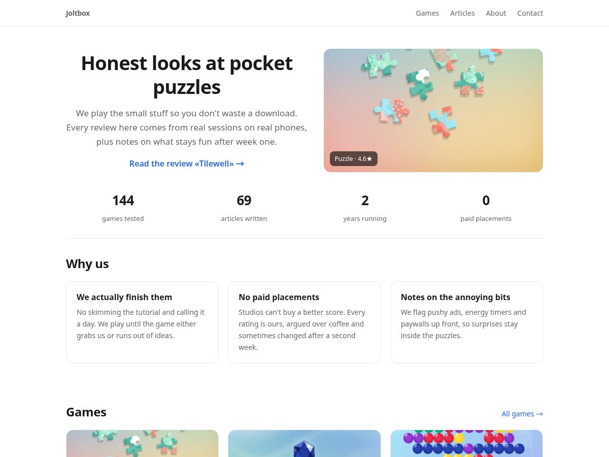 Landing-page snapshot of joltbox6.surf