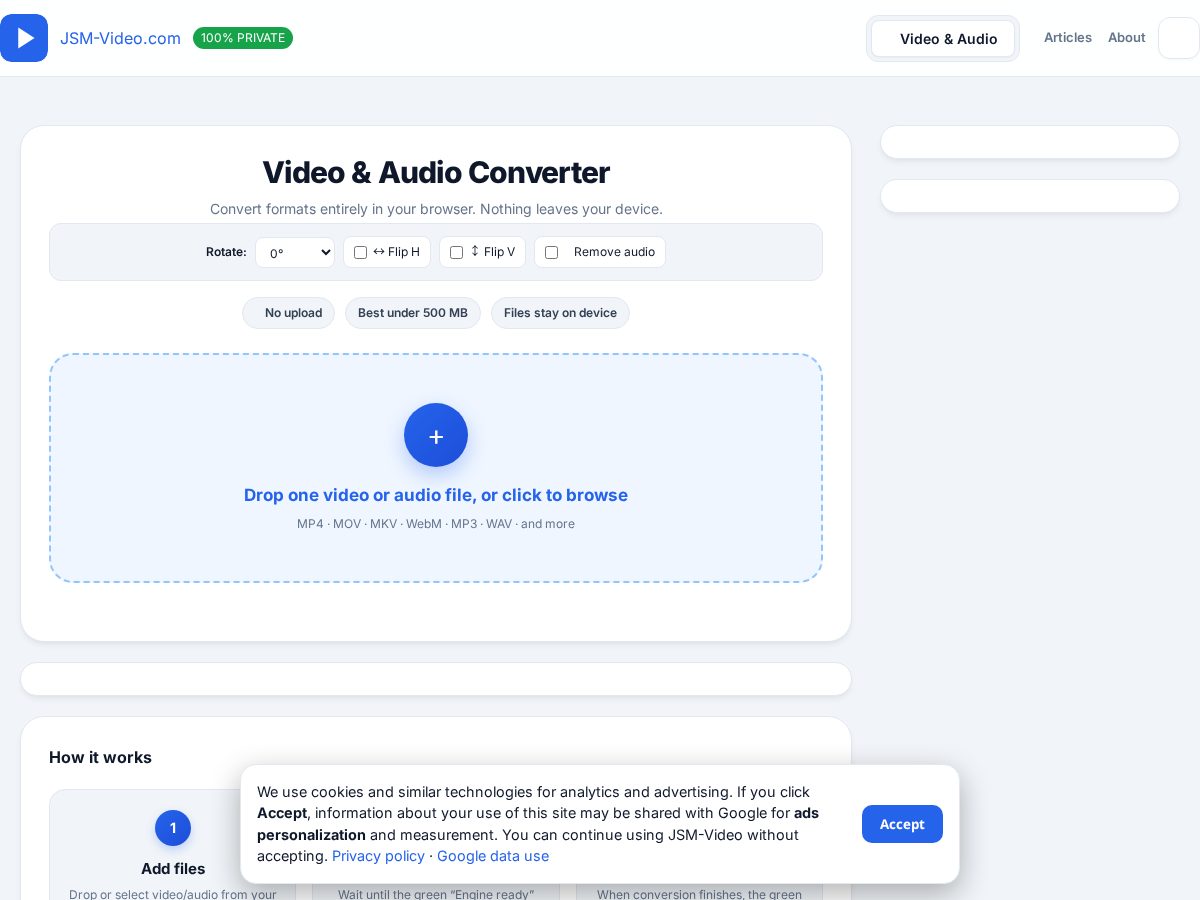 Landing-page snapshot of jsm-video.com