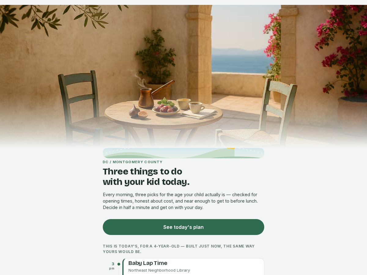 Landing-page snapshot of kiddayout.com