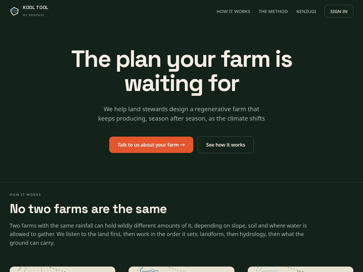 Landing-page snapshot of kooltool.space