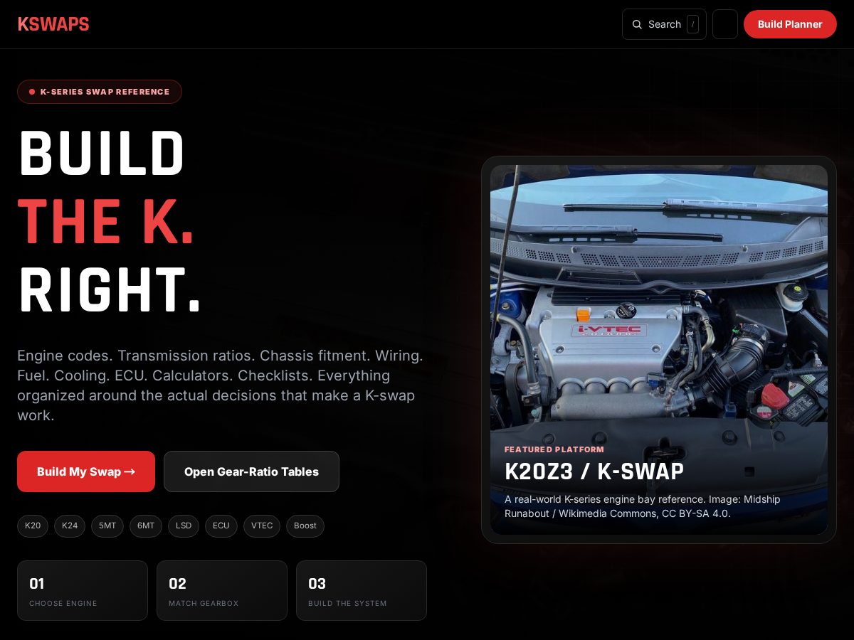 Landing-page snapshot of kswaps.com