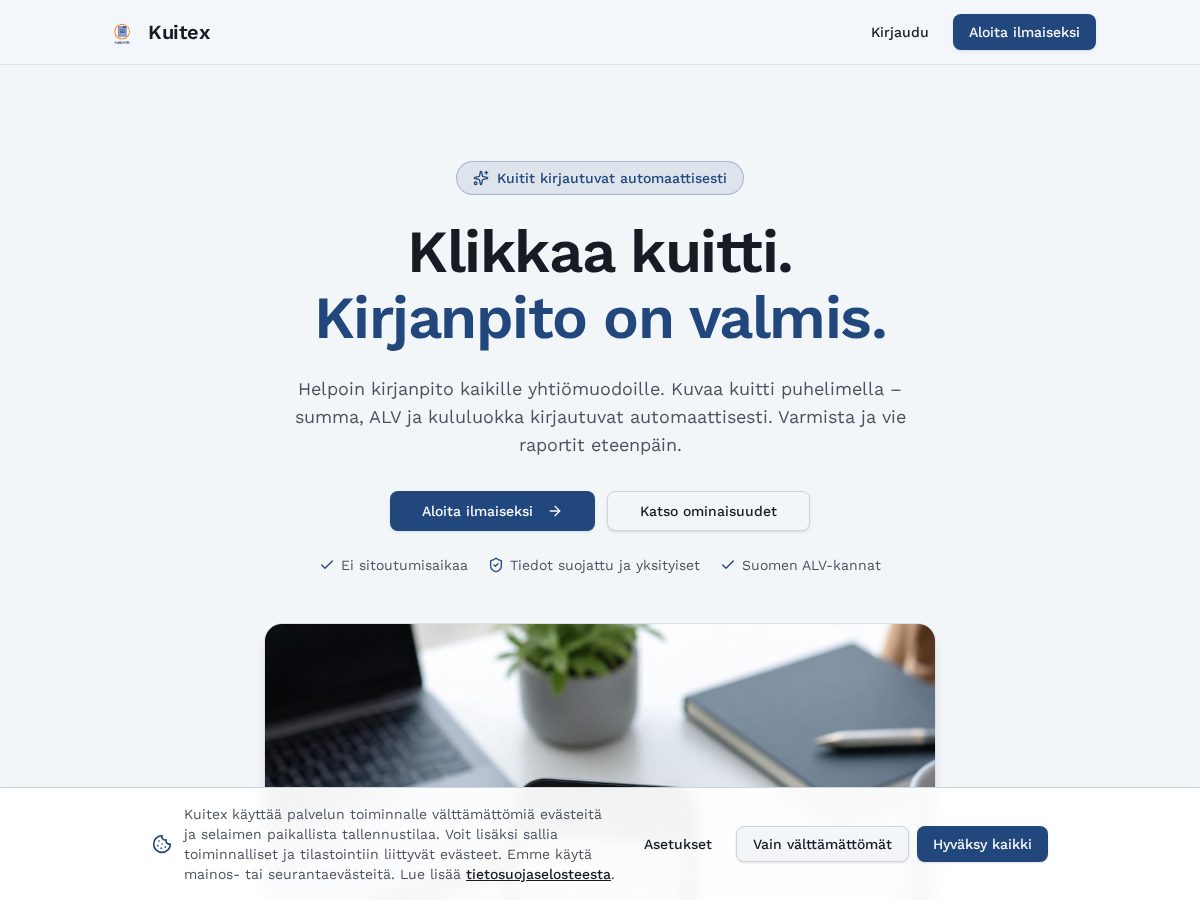 Landing-page snapshot of kuitex.com