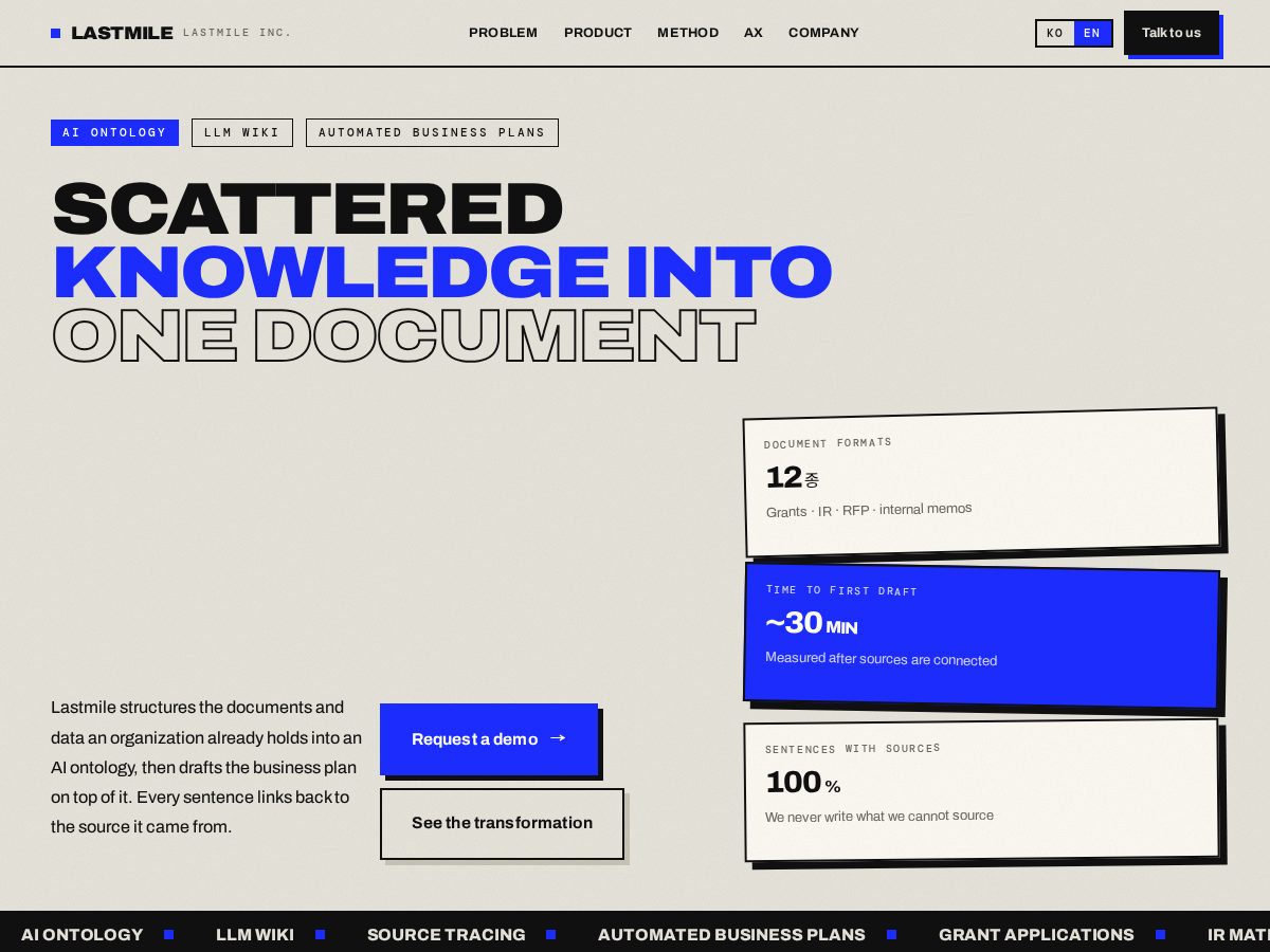 Landing-page snapshot of lastmile.life