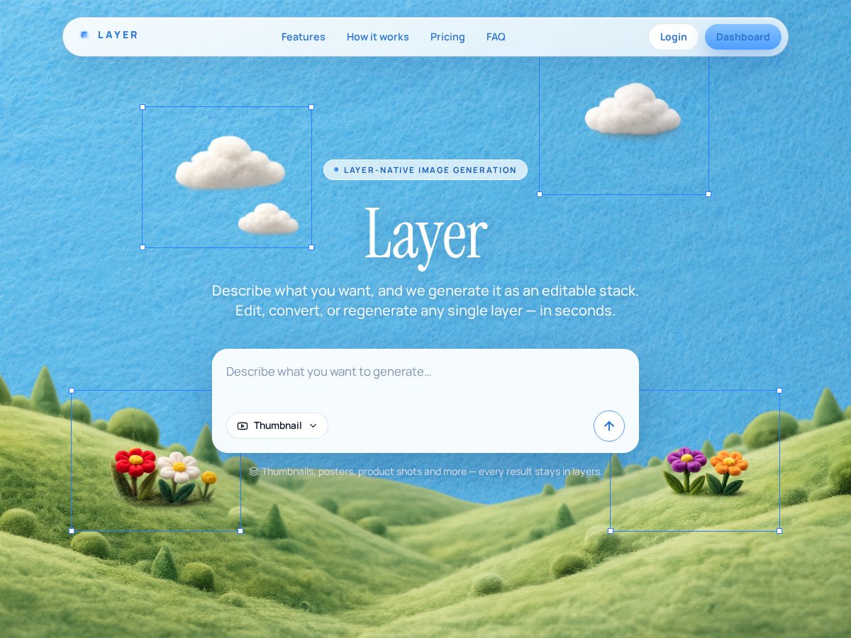 Landing-page snapshot of layerstudio.design