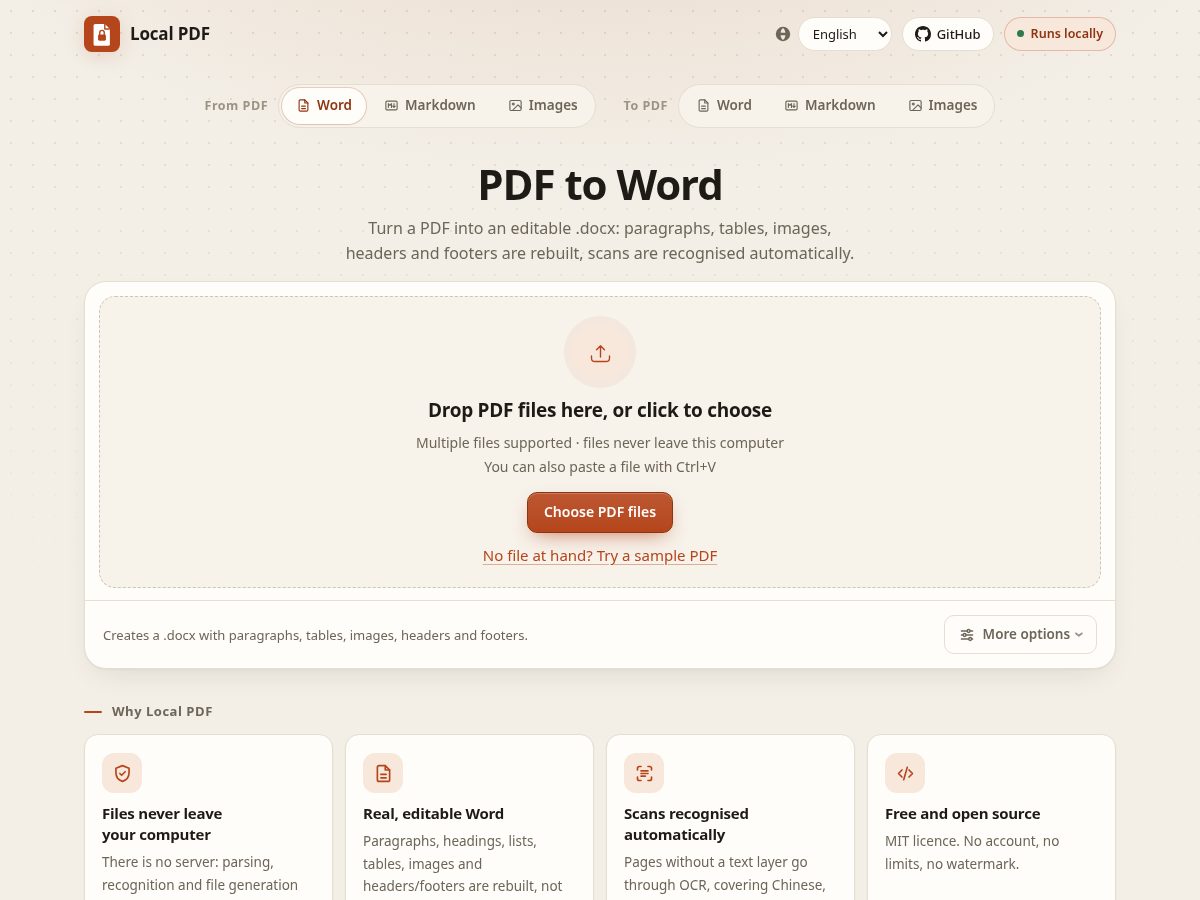 Landing-page snapshot of localpdfconverter.com