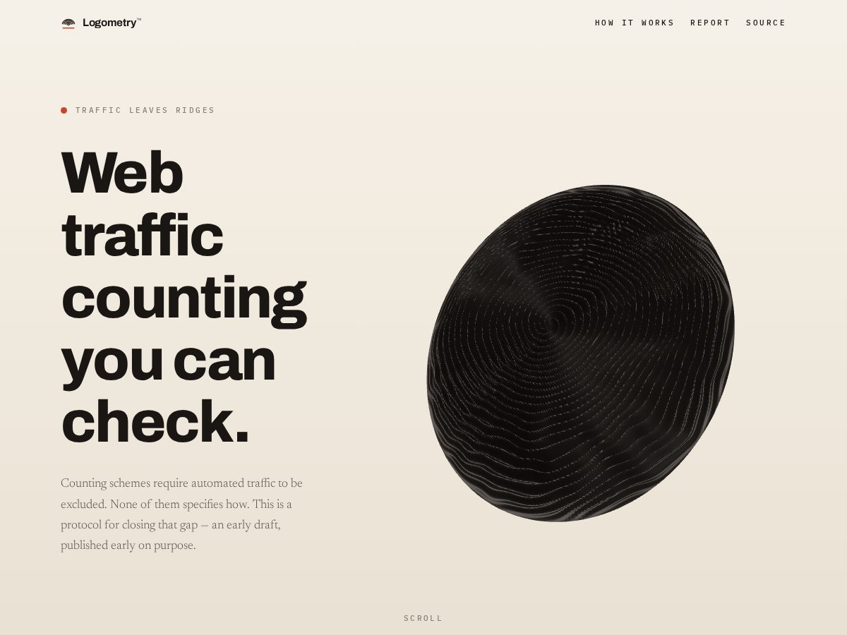 Landing-page snapshot of logometry.com