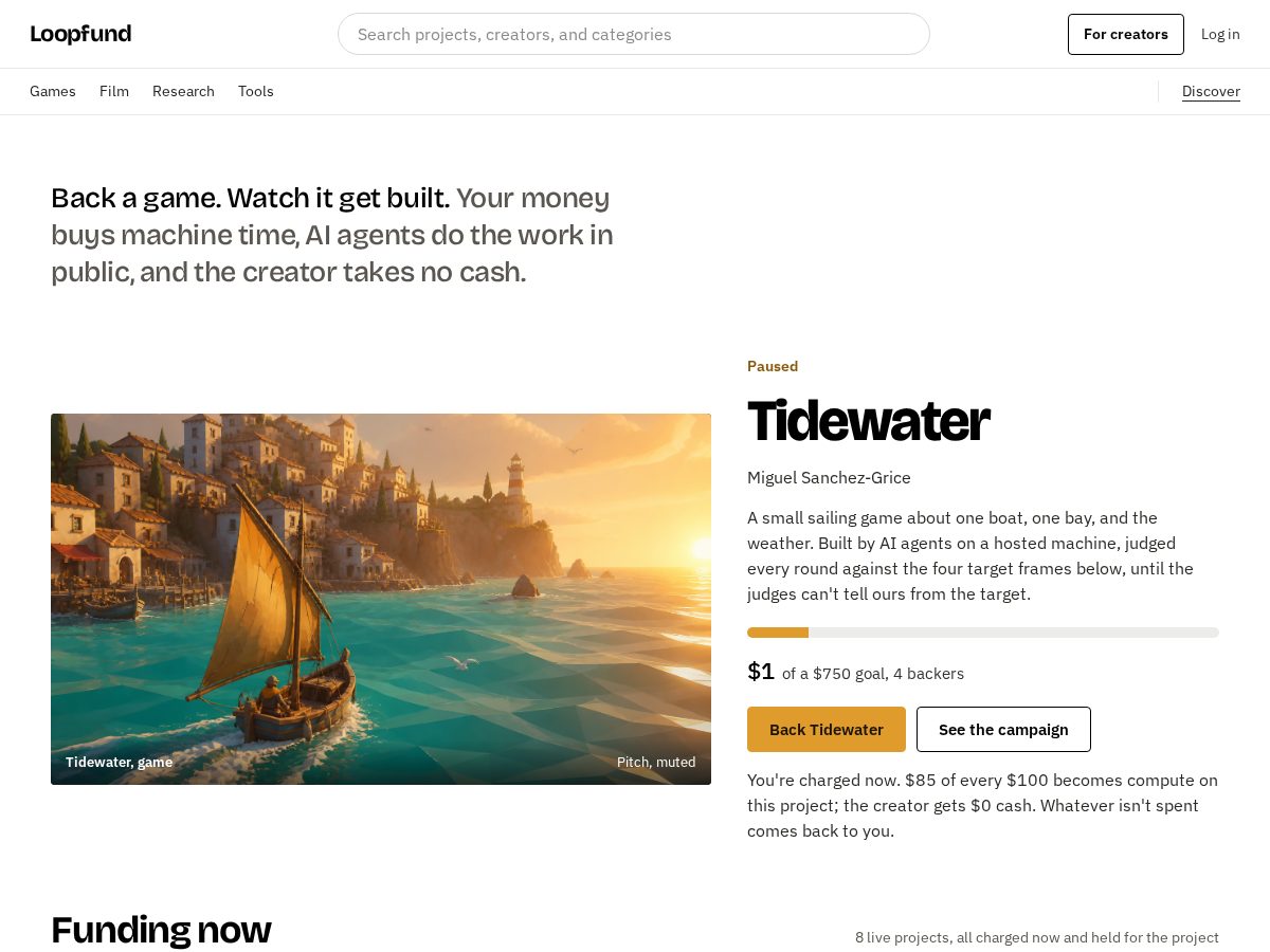 Landing-page snapshot of loopfunder.com