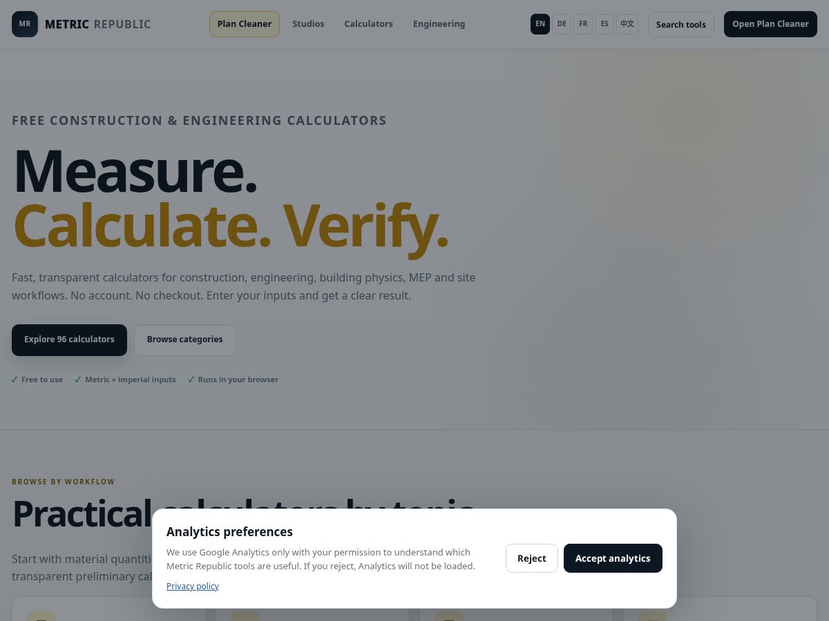 Landing-page snapshot of metricrepublic.com