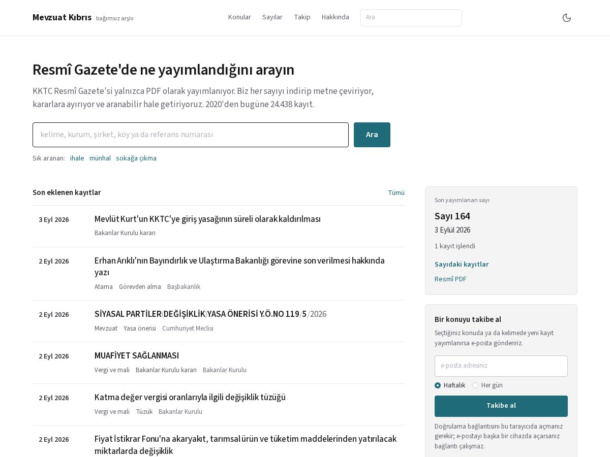 Landing-page snapshot of mevzuatkibris.com