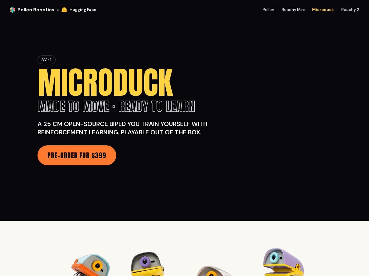 Landing-page snapshot of microduck.homes