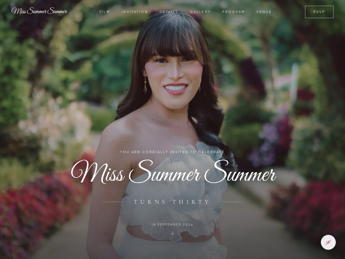 Landing-page snapshot of misssummersummer.com