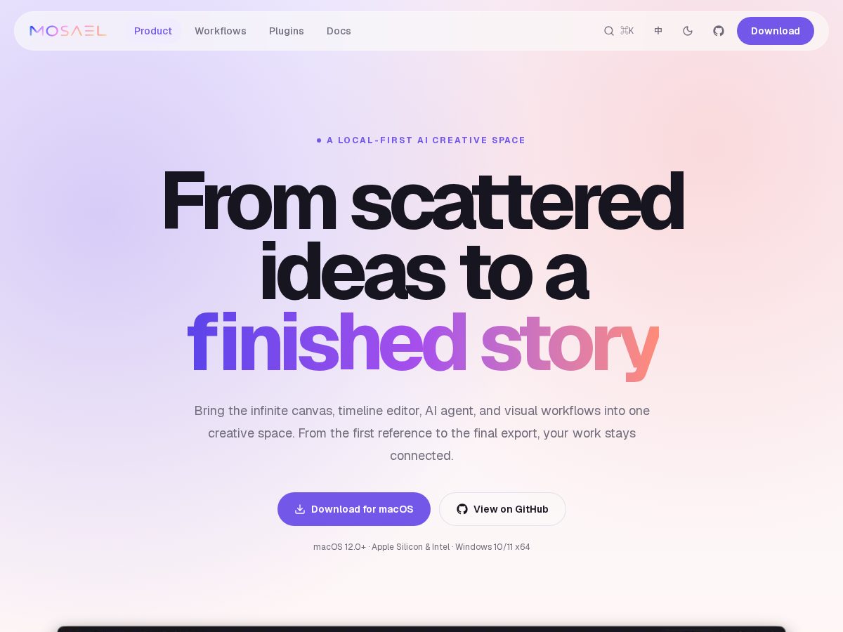 Landing-page snapshot of mosael.com
