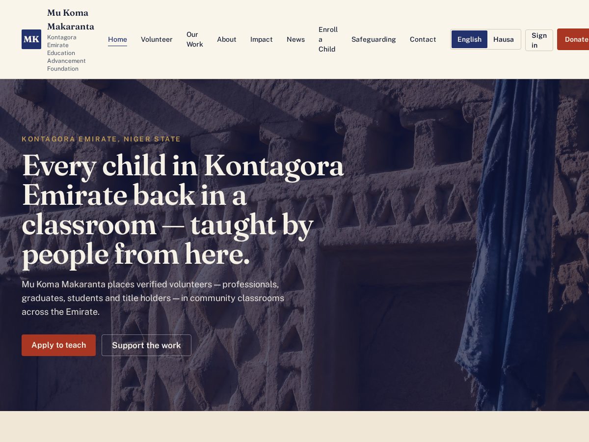 Landing-page snapshot of mukomamakaranta.online