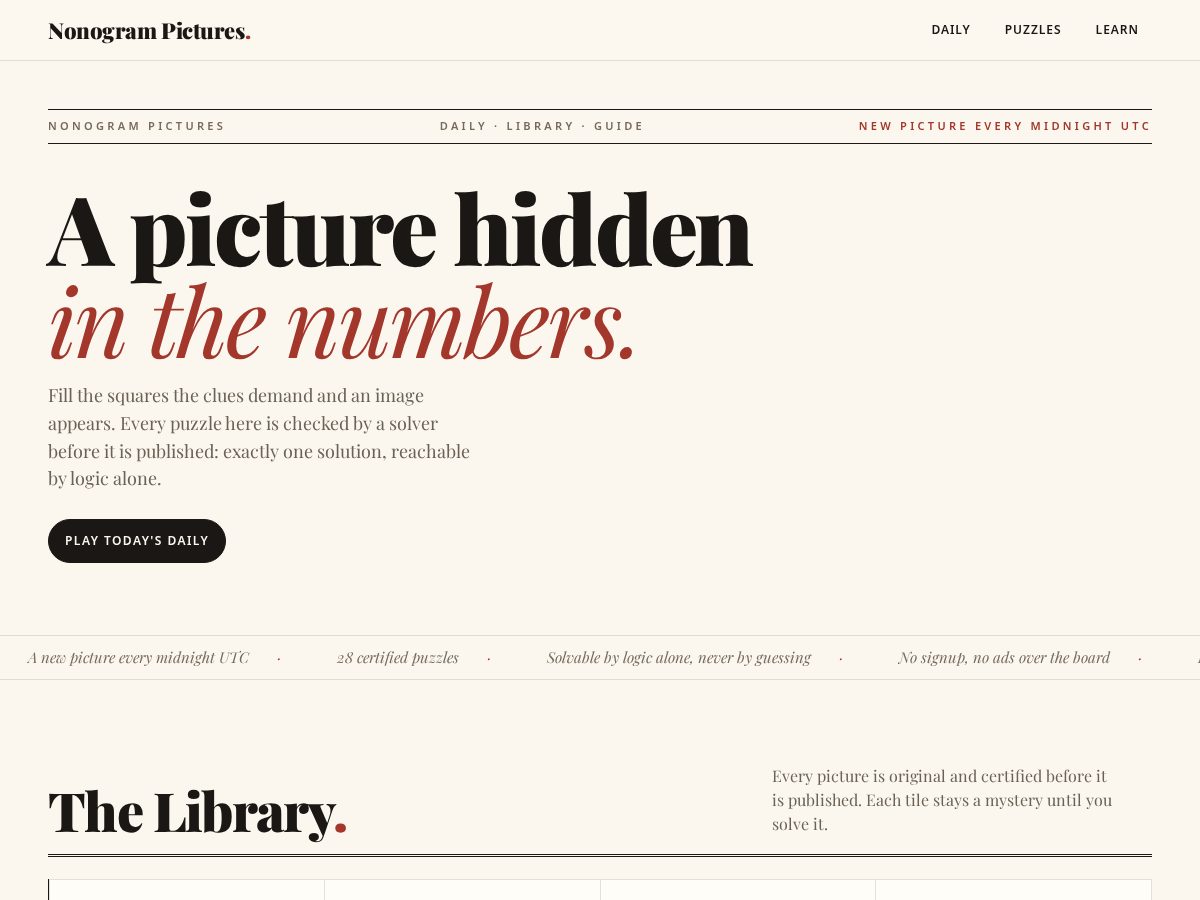 Landing-page snapshot of mynonograms.com