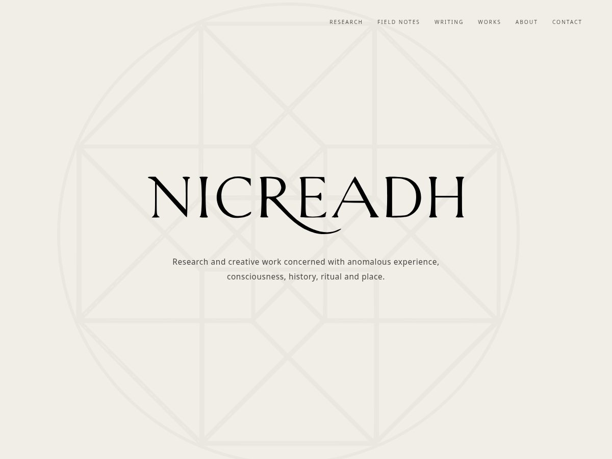 Landing-page snapshot of nicreadh.com